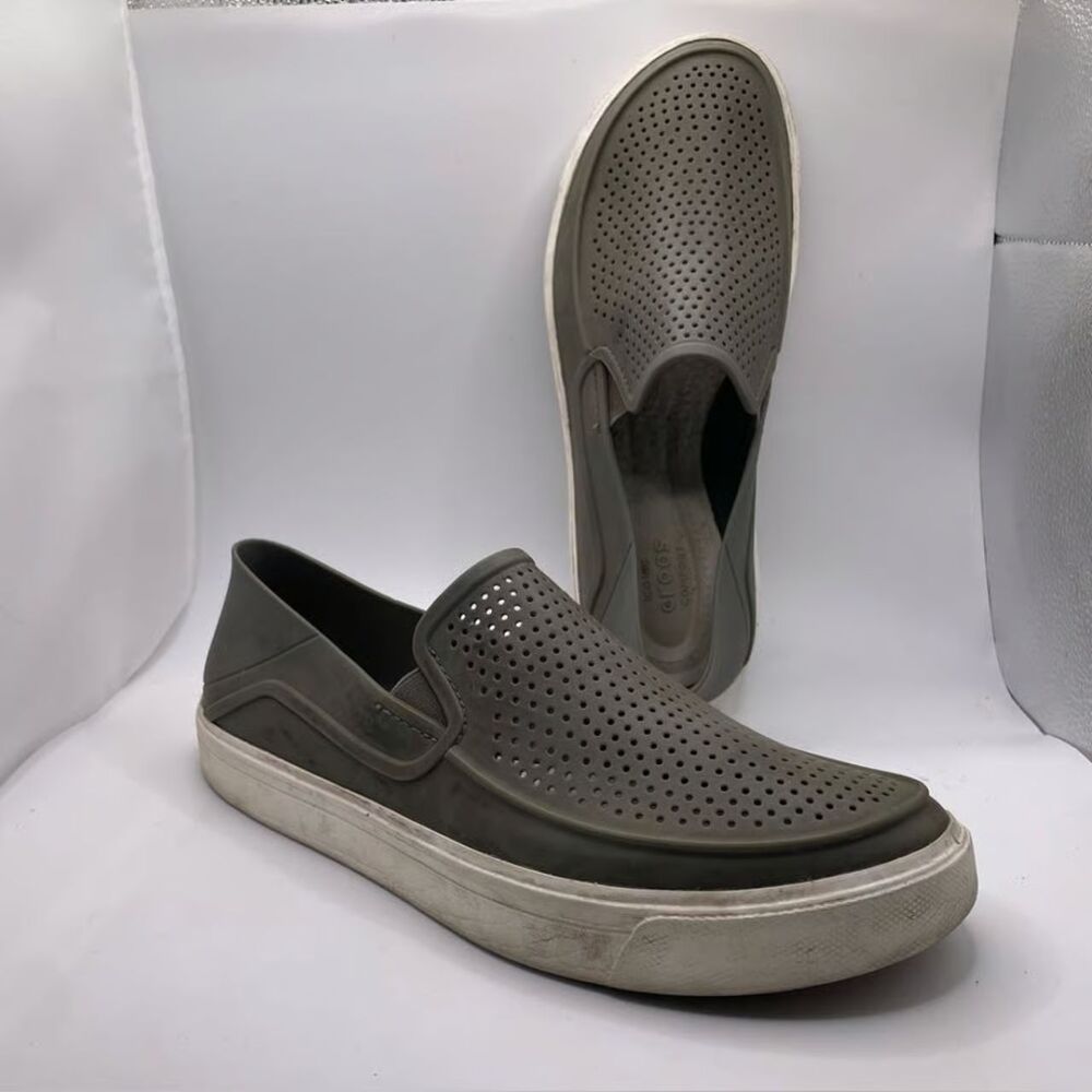 Crocs Citilane Roka Slip On Shoes Mens 9 Gray Casual Summer Beach Golf Light